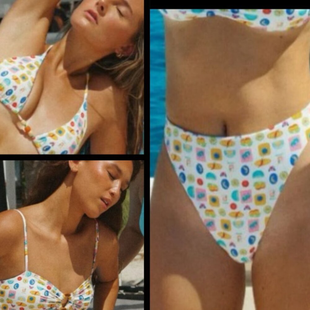 NEW Dippin' Daisy's 2 bikini tops and 1 pair of matching bottoms